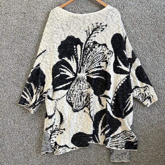 Desigual Womens Sz M Floral Open Front Mykonos Cardigan With Gold Sequin Accents - Picture 5 of 15